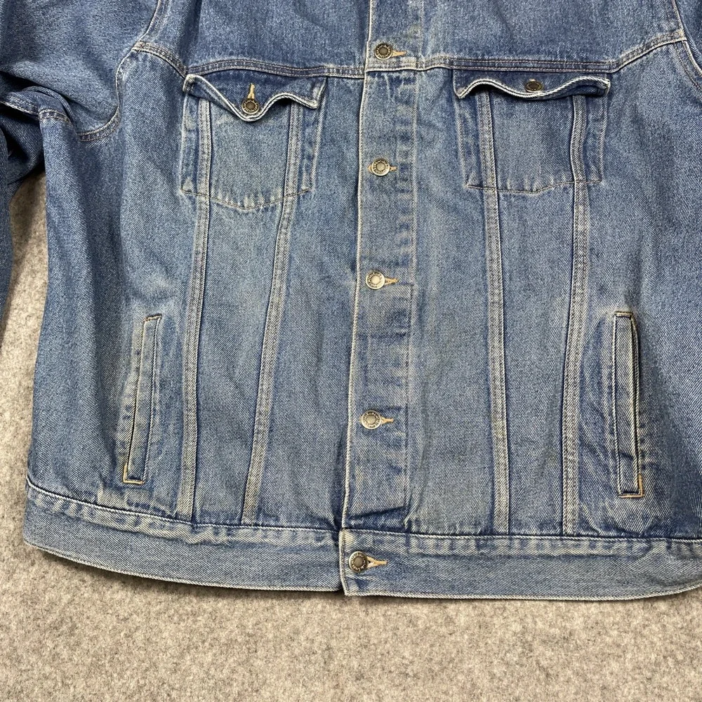 Vintage Wrangler Hero Jacket‎ Mens 4XL Blue Denim Trucker Cowboy Western 90s